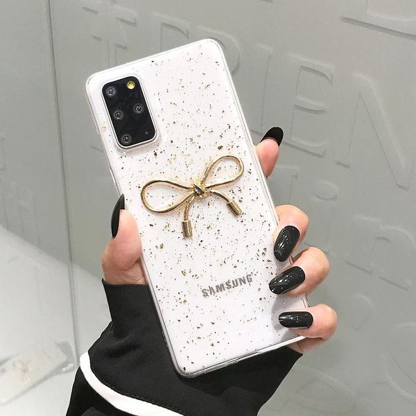 

lovely bow is suitable for samsung s21 mobile phone case s20 plus note20ultra temperament fairy s20fe fall protection cell pouches