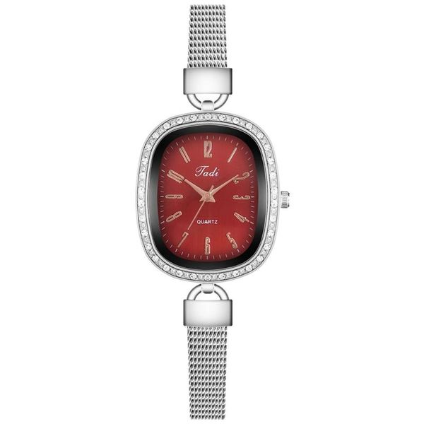 Wanduhren Luxus Casual Damenuhr Temperament Damengürtel Quarzuhren Diamantbesetzte kleine Retro römische Perlmuttuhr Reloj Dama