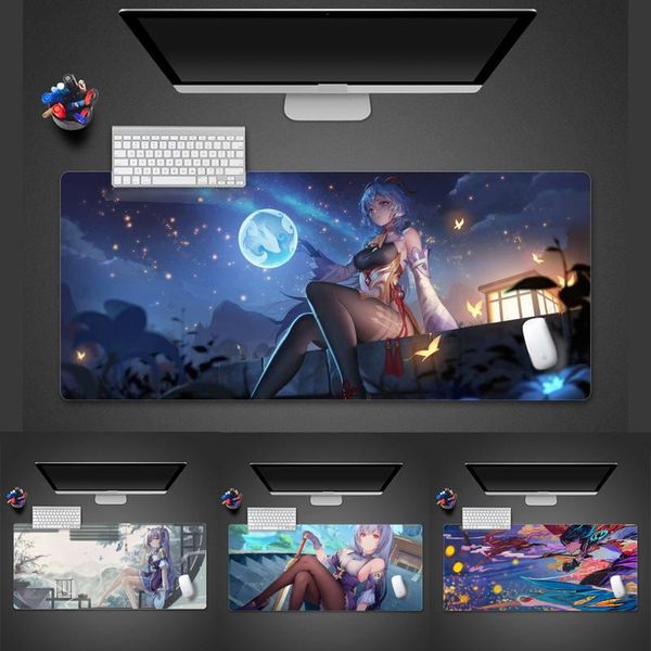 

mouse pads & wrist rests genshin impact game cute customized mousepads computer lapanime mat office work pad x xl