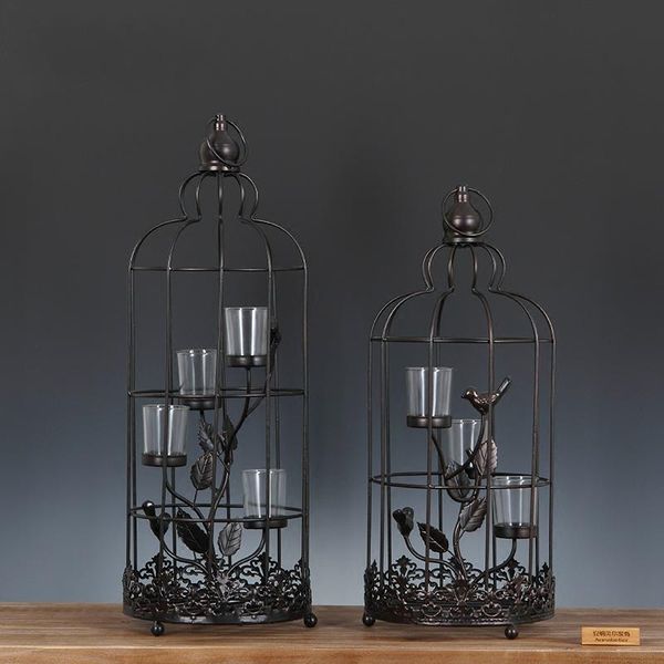 

candle holders modern european iron cage candlestick furniture shop home soft decoration room living