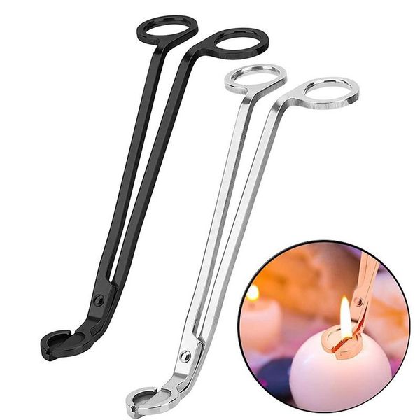 

candle wick trimmer stainless steel candle scissors trim wick cutter snuffer round head 17.5cm black rose gold silver gold color x2
