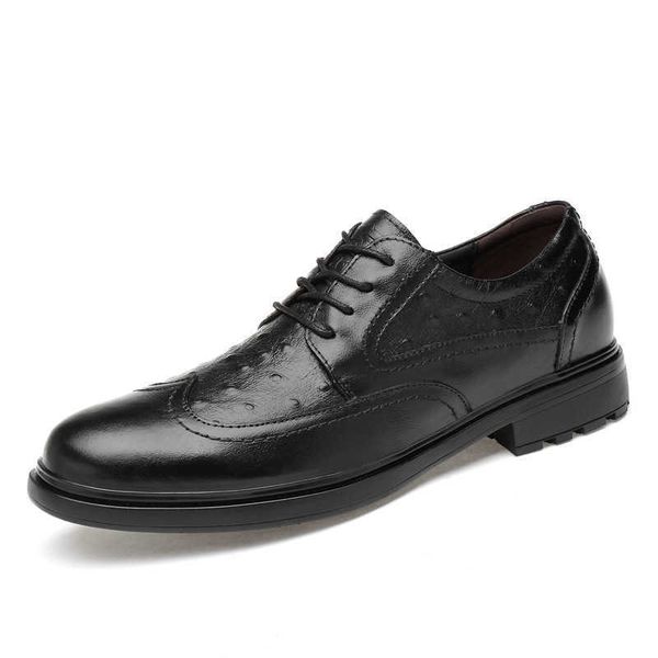 

new men's shoes leather british fashion formal business black lace up casual single