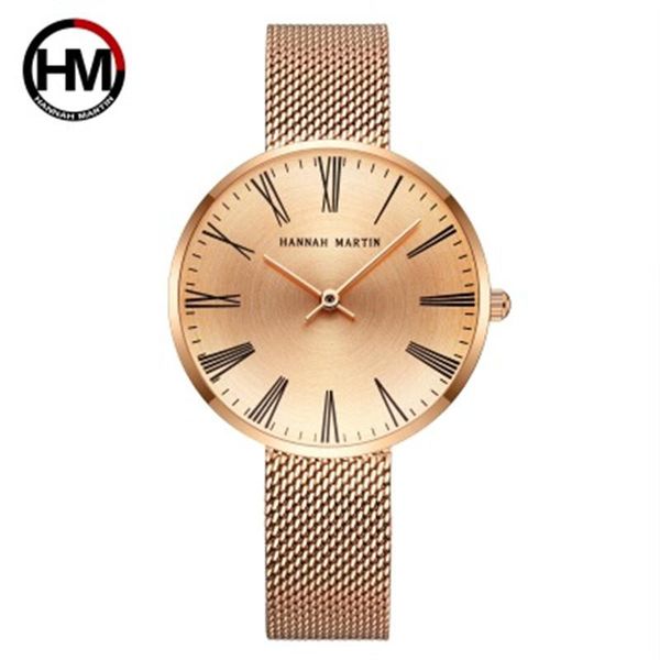 

wristwatches 2021 ultra-thin stainless steel waterproof women watches japan quartz movement relogio feminino, Slivery;brown