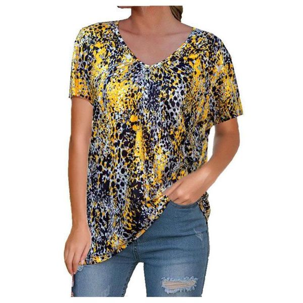 

women's blouses & shirts clothes for women short sleeves loose fashion print patchwork o-neck blouse plus size vintage roupa feminina, White