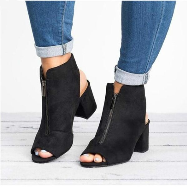 

women sandals 2021 wedges shoes for summer casual 5cm heels fish mouth thick mujer d56, Black