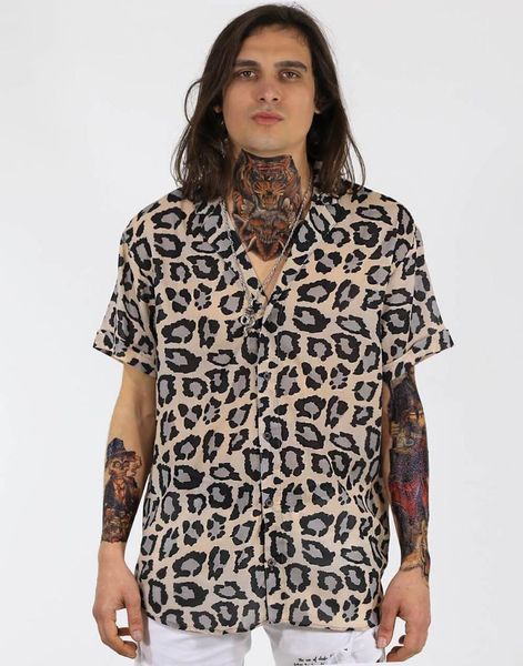 

men's casual shirts stm design hawaii leopard style shirt, White;black
