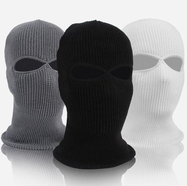 

scarves full face cover mask 2-hole winter balaclava warm knit cycling beanie hat scarf masks, Blue;gray