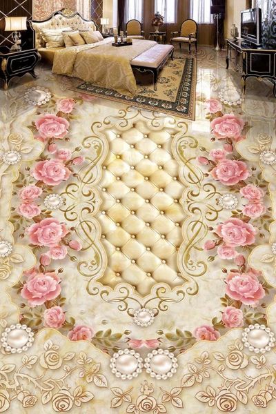 

wallpapers [self-adhesive] 3d floor tile flower 36955 wallpaper mural wall print decal murals