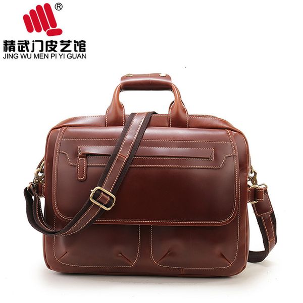 

briefcase style leather cross section square men's soft handle solid handbag