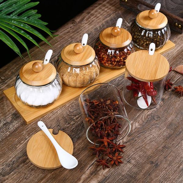 

storage bottles & jars spice jar glass and lids household containers salt nordic combination kitchen seasoning sauce bottle home