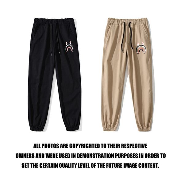 

pants trousers 2021 spring and autumn fashion br tooling men women lovers shark men's loose legged casual, Black