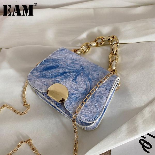 

[eam] women summer mini cute chains pu leather flap personality all-match crossbody shoulder bag fashion tide 2021 18a2535 cross body