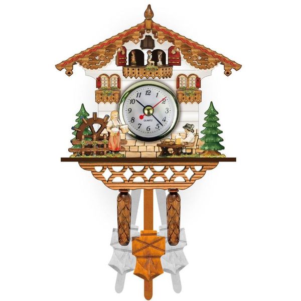 

wall clocks cuckoo nordic retro clock time alarm home decoration vivid pattern practical