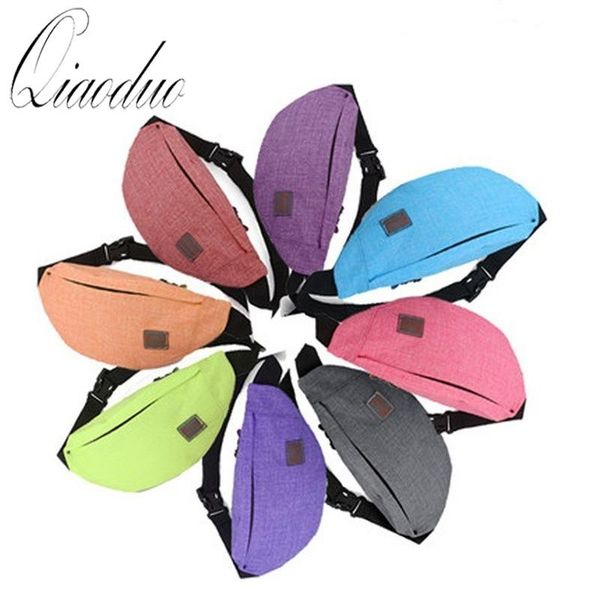 

qiaoduo men's outdoor waist bag functional sports money phone belt waterproof travel banana bags shoulder chest