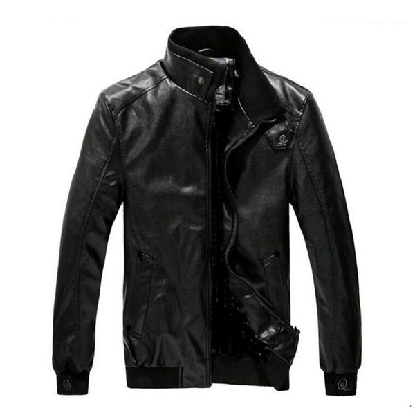 

men's faux leather coat wear korean-style slim-fit motorcycle jacket fur &, Black