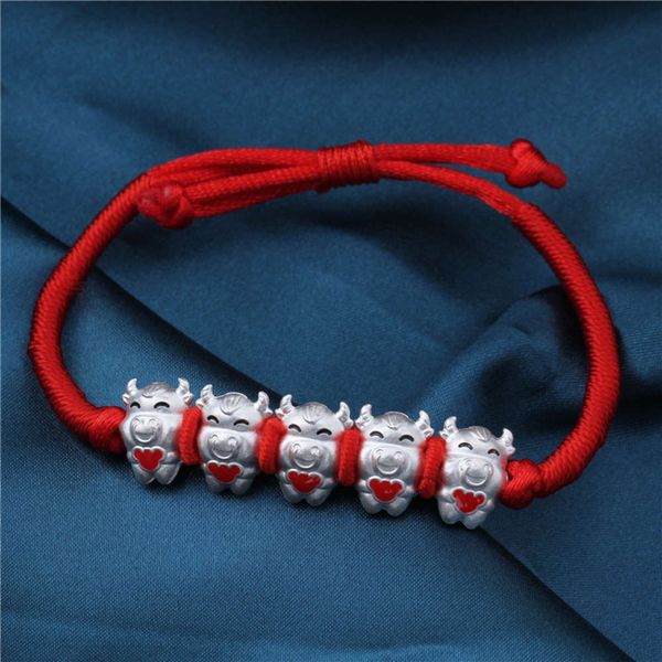 

zuyin five blessing ox bracelet red rope year of the, Black