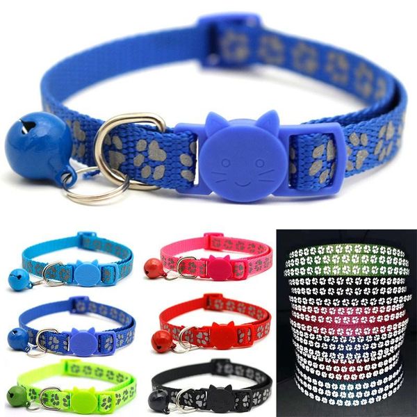 

pets luminous collar reflective pour chat kitten chapa perro personalizada cat necklace with bell breakaway adjustable collars & leads