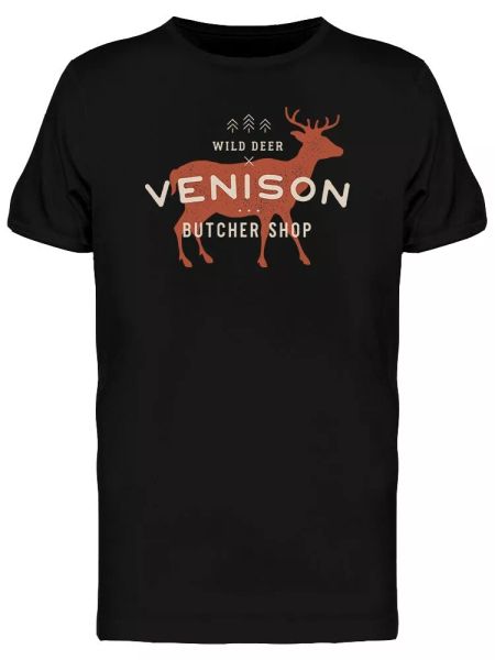 

venison butcher shop men's tee -image by shutterstock, White;black