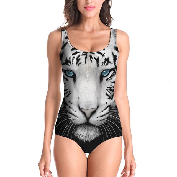 

swimsuit women's printing tiger series bikini, White;black