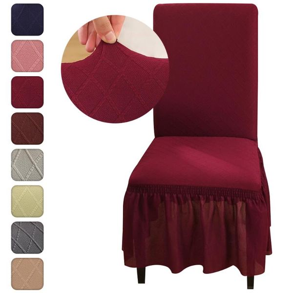 

jacquard chair covers spandex for wedding dining room office banquet big grid cover