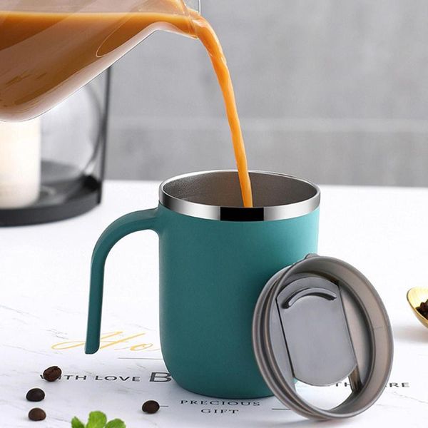 

portable stainless steel coffee mug metal drinking mugs double wall beer cup 304 thermal water wine cups with lid for office hom