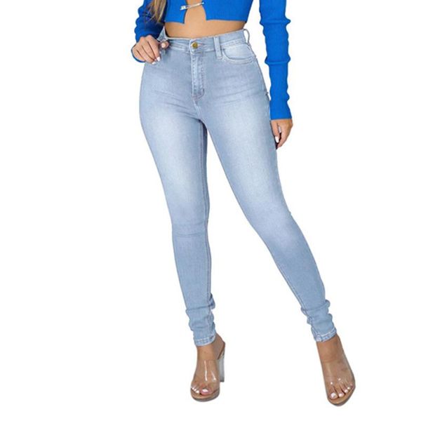 

women's jeans 2021 girls butterfly printed high waist narrow leg lady stretch skinny pencil pants 3xl plus size trousers women, Blue