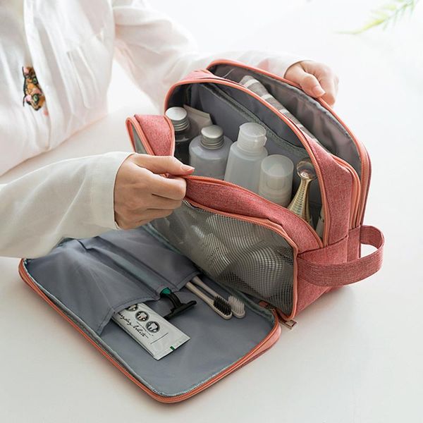 

cosmetic bags & cases three layers travel men handbag makeup bag oxford dry wet organizer for women necessaries make up case wash toiletr