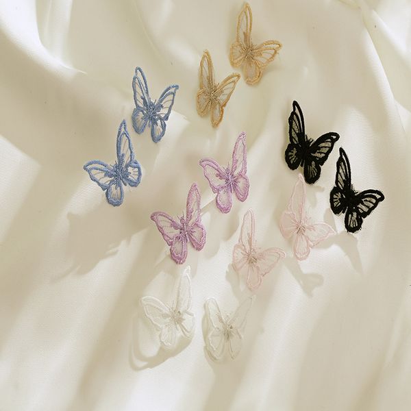 

silver needle s925 lace butterfly earrings female korean version temperament sweet girl wind fairy, Golden