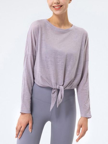 

yoga outfit ladies workout running sports loose fitness shirts long sleeve t-shirts