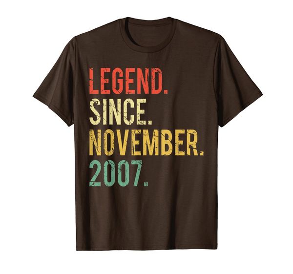 

12 years old gifts shirt- legend since november 2007 t-shirt, White;black