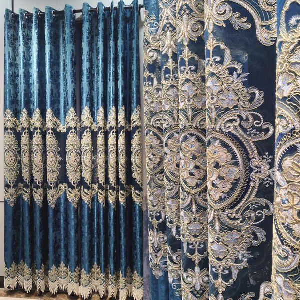 

curtain & drapes 2021 european jacquard hollow embroidered finished custom curtains for living dining room bedroom