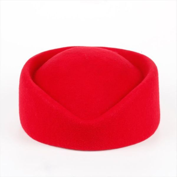 

solid color red rose flight attendant hat wool 100% women beret cap hats style berets caps, Blue;gray