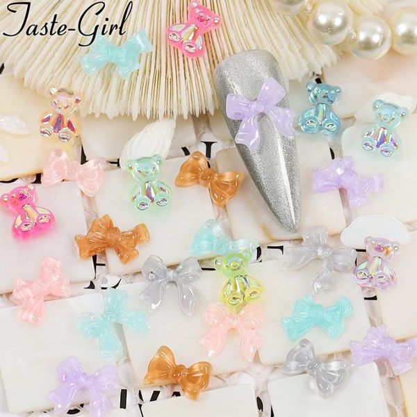 

nail art decorations 1 pack mixed style bow knot tie decoration charms supplies for professionals kawaii nails accesorios manicure tools, Silver;gold