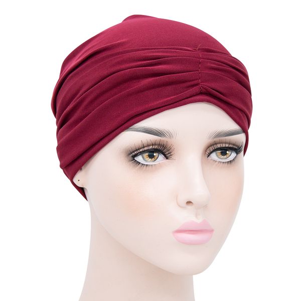 2021 muslimische Frauen Hijab Tube Turban Underscarf Long Tail Bonnet Ninja Haarausfall Kopfbedeckung Wrap Plissee Chemo Hut Beanie Islamische Kappen