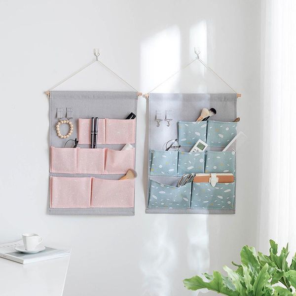 

grids wall hanging storage bag wardrobe organizer toys container decor home decoration accessories multi-pocket cute boxes & bins