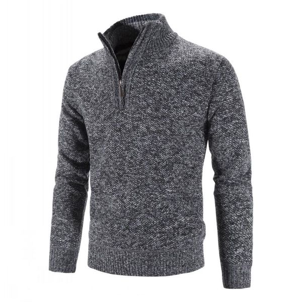 

men's sweaters 2021 autumn winter mens half zip casual sweater men solid color stand collar fleece male knitted pullover -3xl, White;black