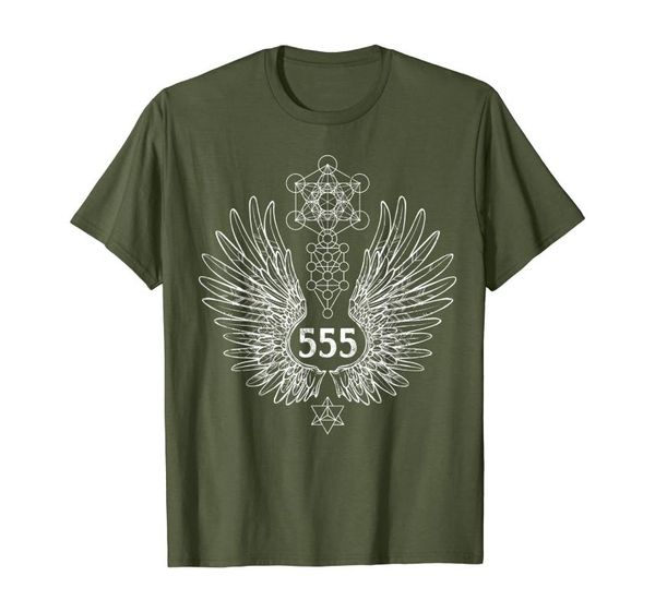 

men's t-shirts angel number 555 sacred geometry healing t-shirt, White;black