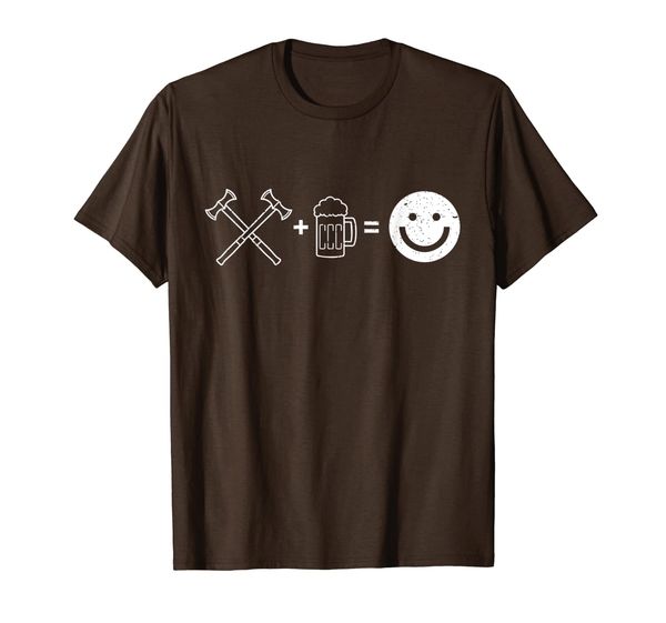 

funny axe throwing axes and beer make me happy t-shirt, White;black