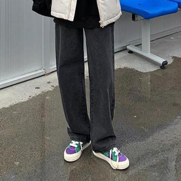 

women's jeans causal straight mom women high waisted full length denim wide leg pants 2021 vintage streetwear loose mop trousers, Blue