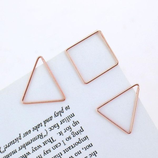 

bookmark tutu 4 pcs/pack brief style geometric shaped metal paper clip stationery school office supply escolar papelaria h0087