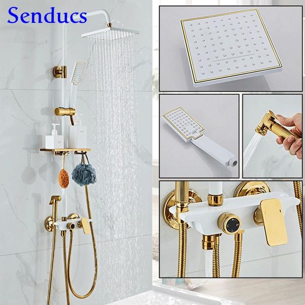 

white gold bathroom shower set of quality abs hand head brass bathtub mixer faucet cold sets