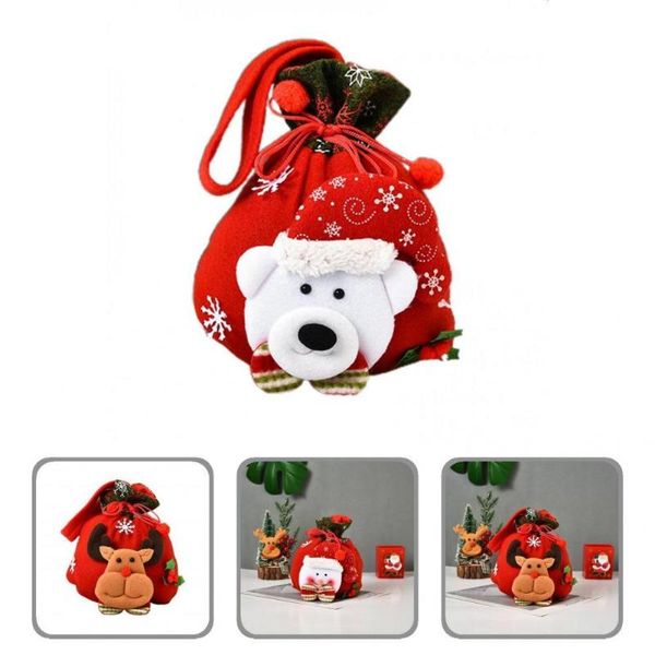 

gift wrap lightweight durable merry christmas santa claus candy bag fabric goodies pouch reusable for party