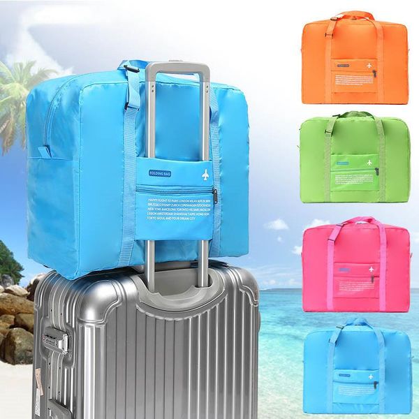 

storage bags fashion waterproof travel bag large capacity journey duffle women nylon folding men luggage handbags wholesale