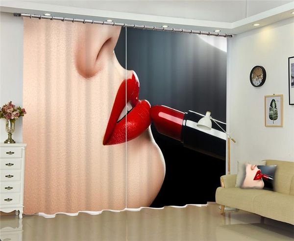 

curtain & drapes fashion woman print luxury 3d window curtains for living room girl bedroom customized size cortinas rideaux pillowcase