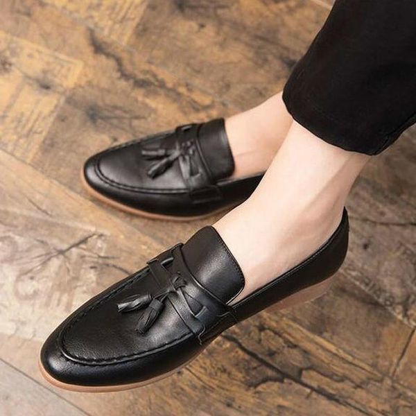 

dress shoes men male business man formal luxury pu leather mens driving men's plus size zapatos de hombres personlizar m0851, Black