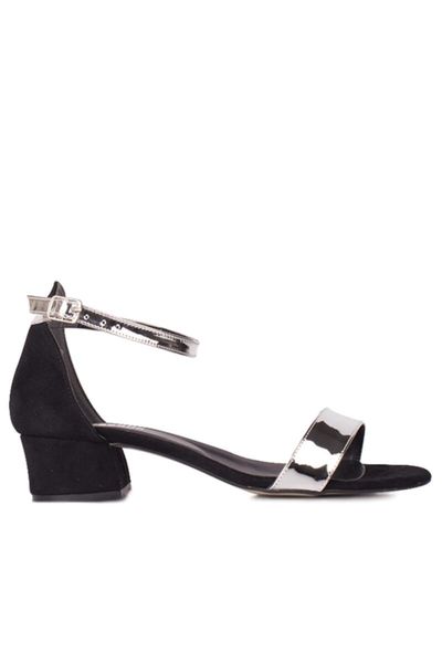 

sandals 520033 771 women's silver heels big & small size shoes, Black