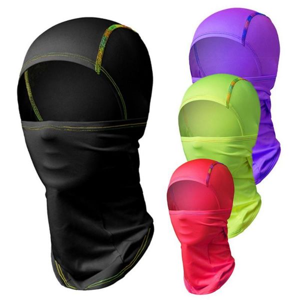 

solid color balaclava full face scarf mask hiking cycling hunting army bike military head cover tactical cap men caps & masks, Black