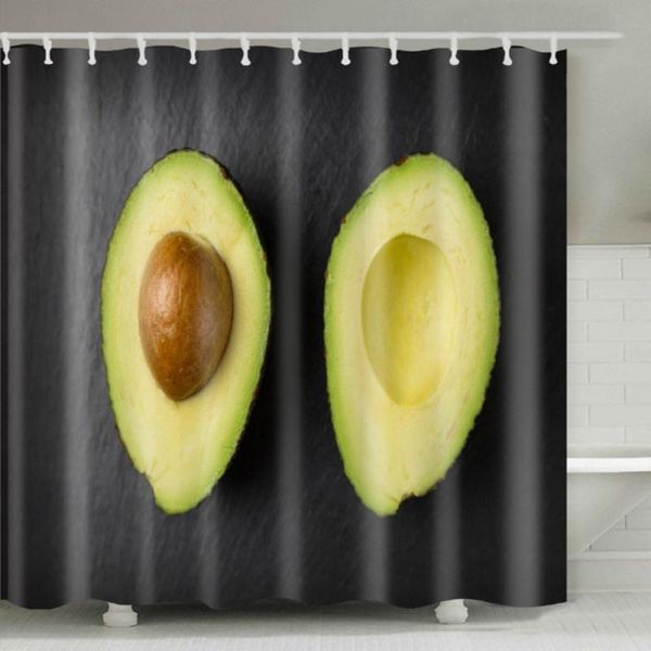 

shower curtains bathroom long fabric bath avocado printed decor sets with 12 hooks polyester home decorations 180x180cm