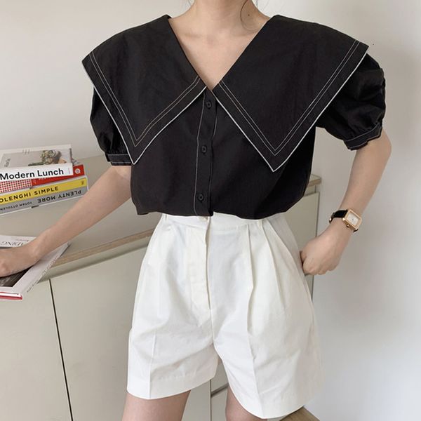 

tracksuits summer two piece elegant short sleeve big turn down collar blouses and high waist casual shorts pants 5w4t jnzr, Gray
