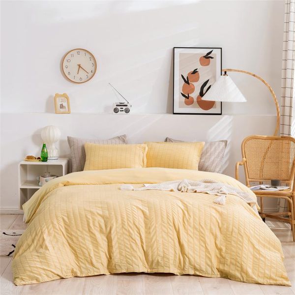 

bedding sets seersucker cute girl duvet cover set pink yellow green king  size